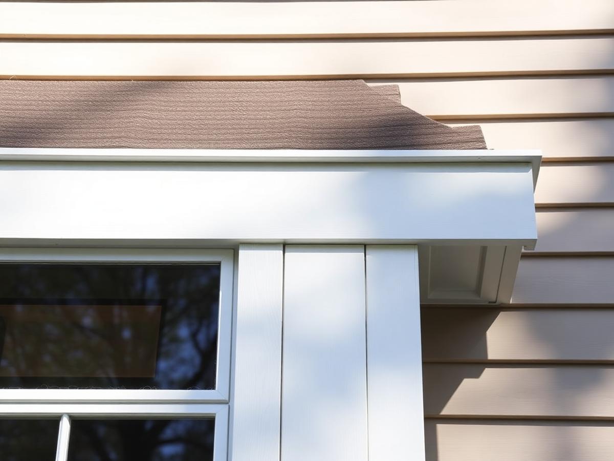 New exterior trim and soffit carpentry on a home